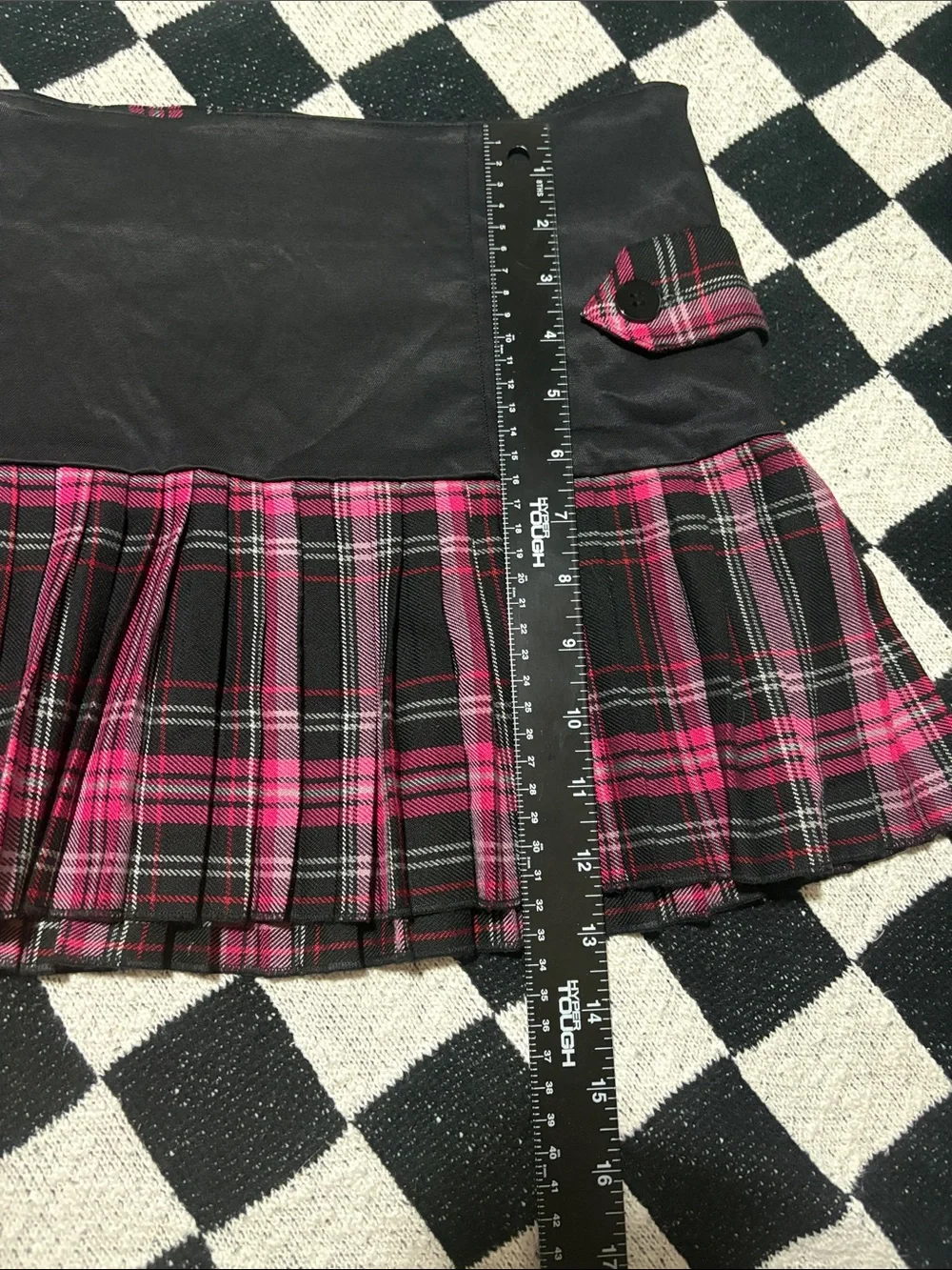 Vintage Candie's Plaid Pleated Micro Mini Skirt